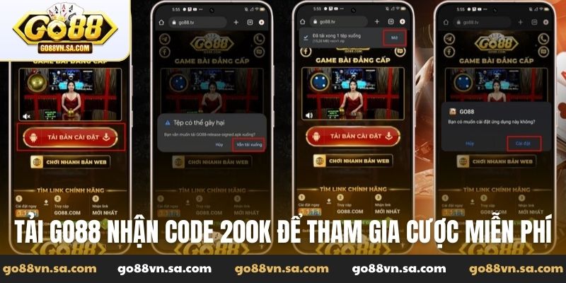Tải Go88 nhận code 200K để tham gia cược miễn phí